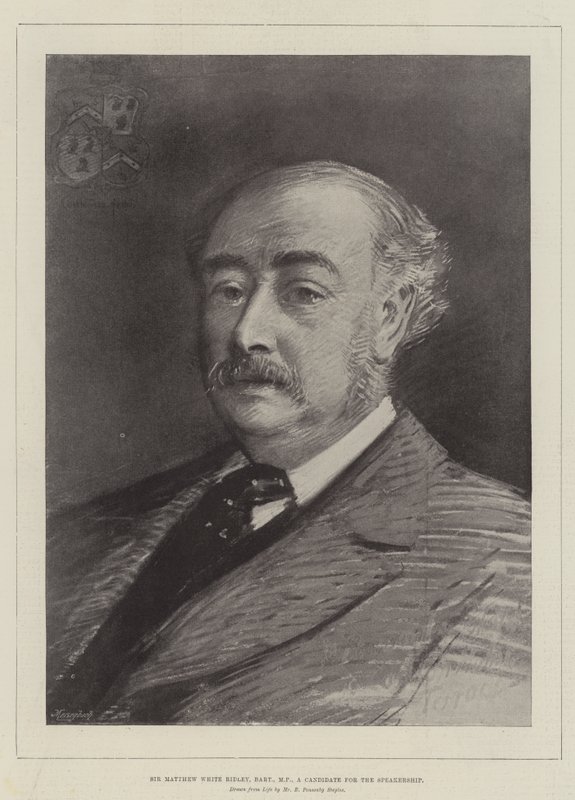 Sir Matthew White Ridley, Baronet, MP, a Candidate for the Speakership by Robert Ponsonby Staples