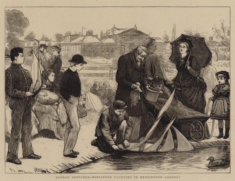 London Sketches, Miniature Yachting in Kensington Gardens by Robert Walker Macbeth