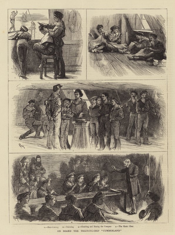 On Board the Training-Ship Cumberland by Robert Walker Macbeth