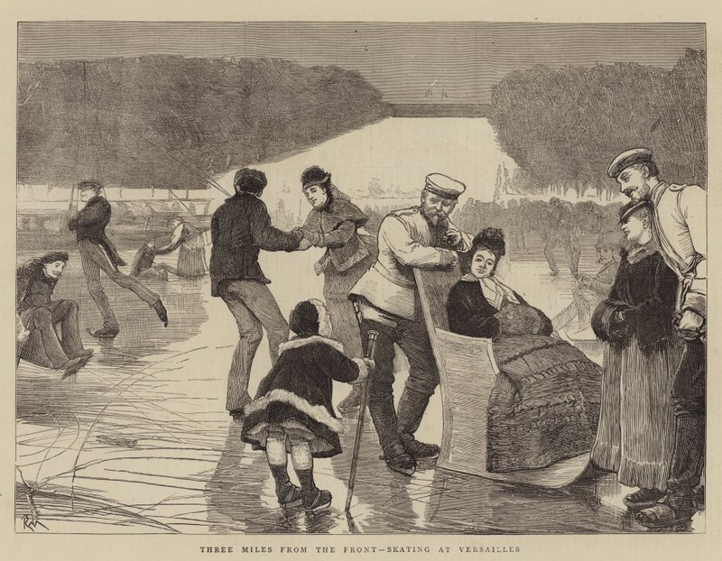 Three Miles from the Front, Skating at Versailles by Robert Walker Macbeth