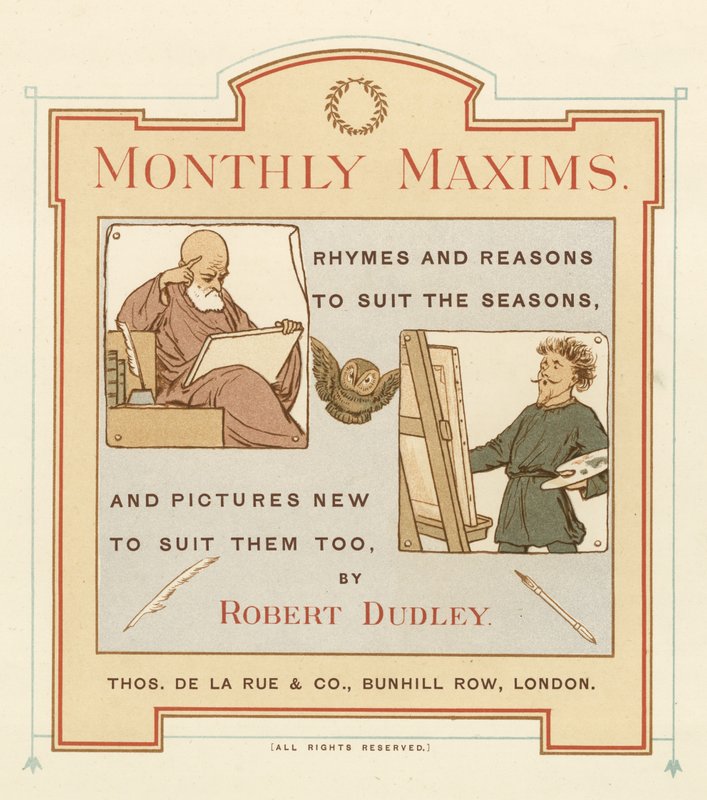 Title page of Monthly Maxims by Robert Dudley
