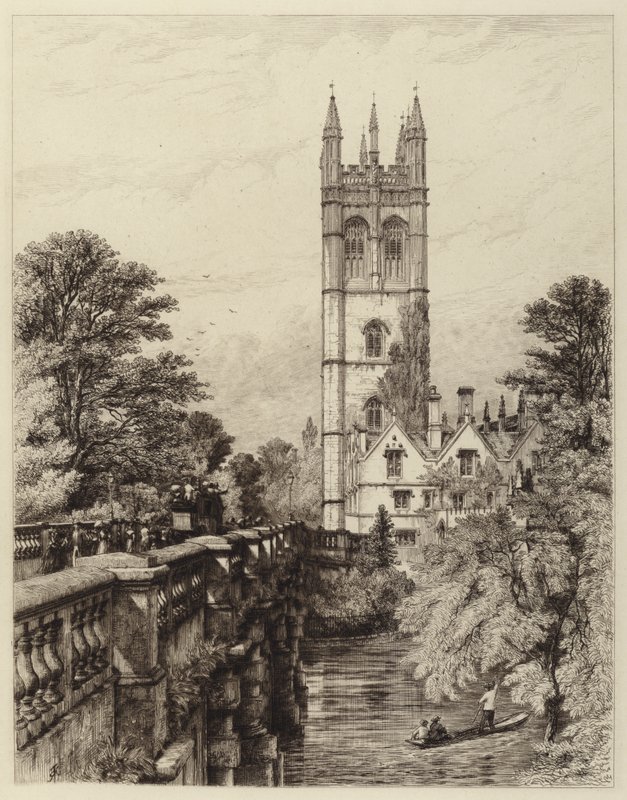 Magdalen Tower and Bridge by Robert Kent after Thomas