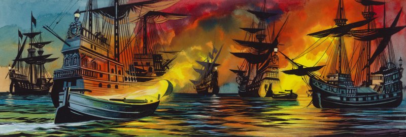 Defeat of the Spanish Armada by Ron Embleton