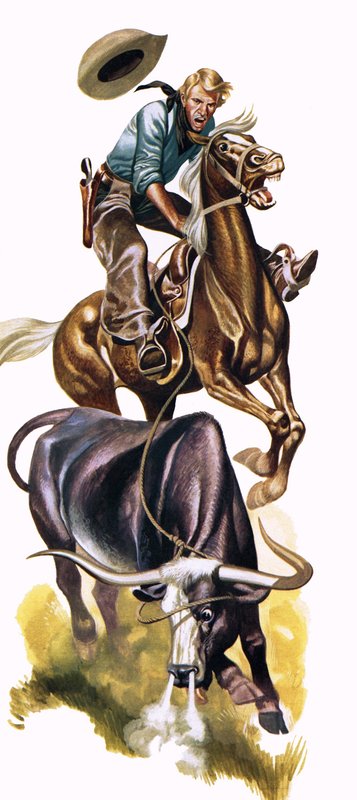 Texan Cowboy at Work by Ron Embleton
