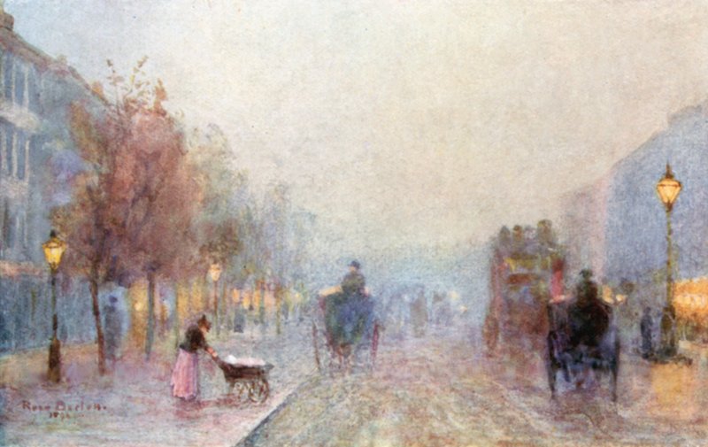 Brompton Road on a Foggy Evening by Rose Maynard Barton