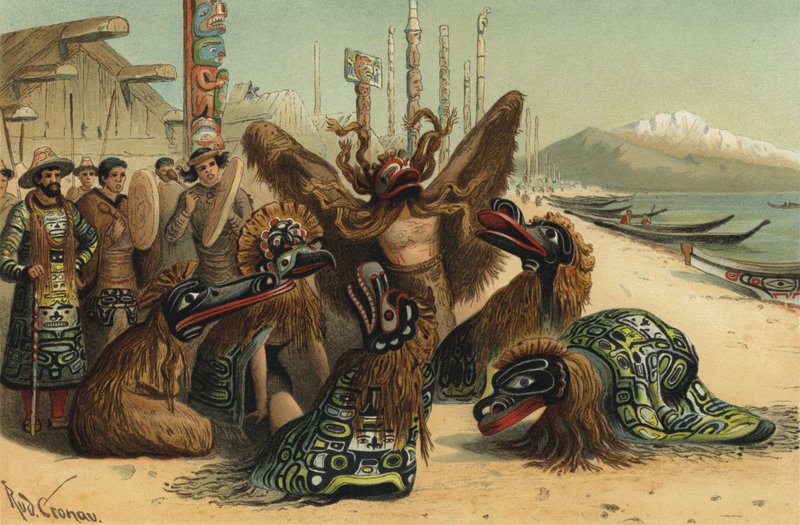 Mask Dance of the Nuxalk People of British Columbia by Rudolf Cronau