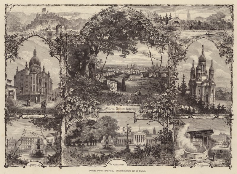 Scenes from Wiesbaden, Germany by Rudolf (after) Cronau