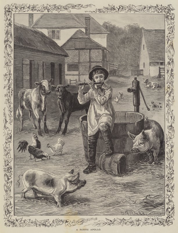 A Rustic Apollo (engraving) by S.T. Dadd