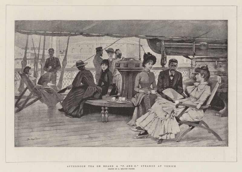 Afternoon Tea on Board a P and O Steamer at Venice by Samuel Melton Fisher