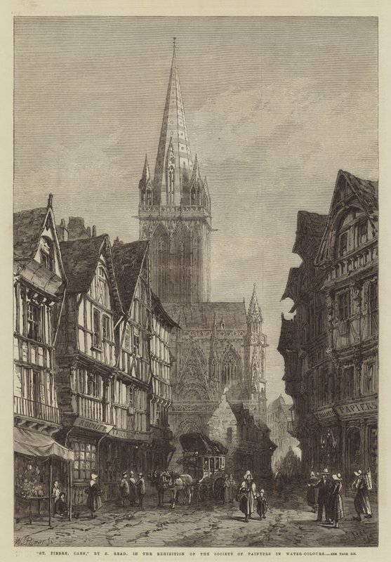 St Pierre, Caen, in the Exhibition of the Society of Painters in Water-Colours by Samuel Read