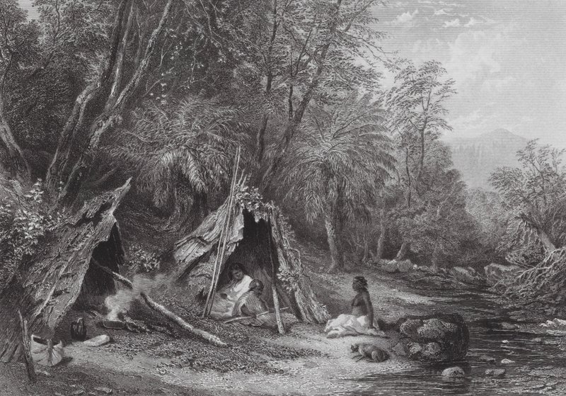 Australia: Native Encampment by Samuel (after) Prout