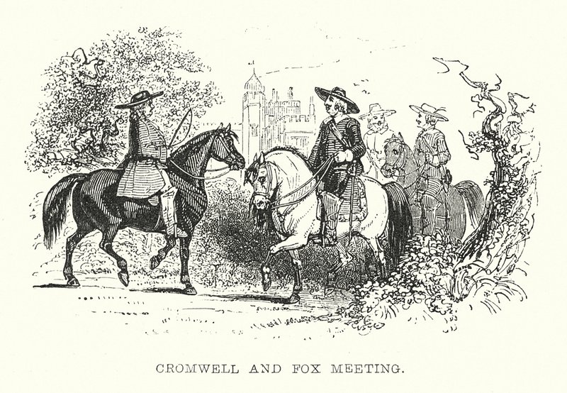 Cromwell and Fox Meeting (engraving) by Samuel Williams