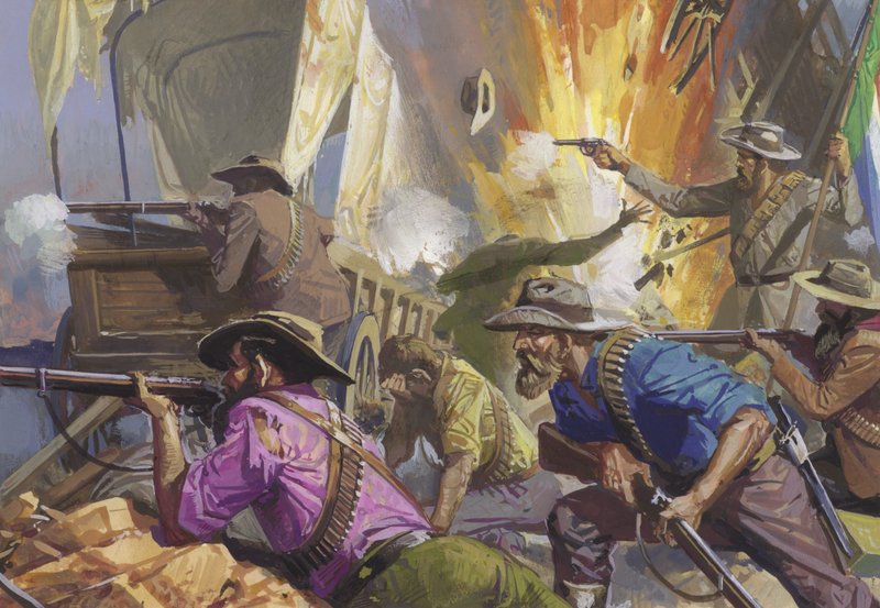 Boers defending a position against the British by Severino Baraldi