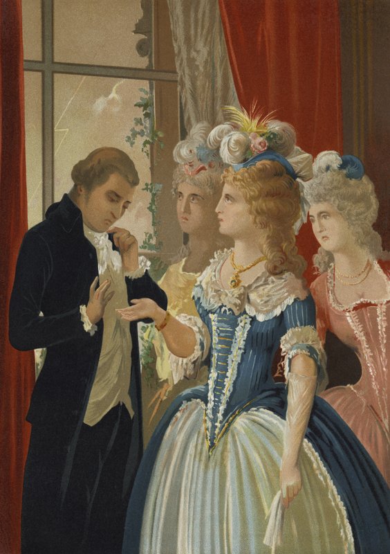 Alessandro Cagliostro and Marie Antoinette at the Petit Trianon, Versailles by Spanish School