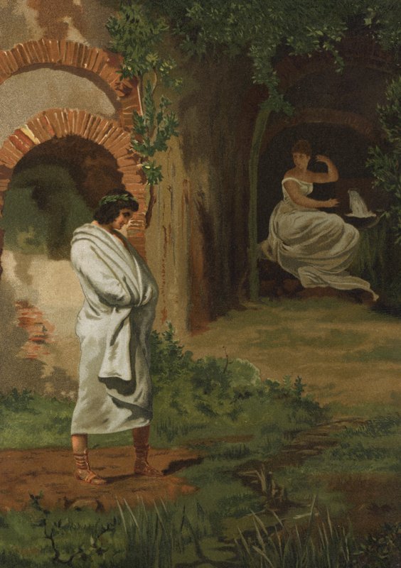 Numa Pompilius Consulting the Nymph Egeria by Spanish School