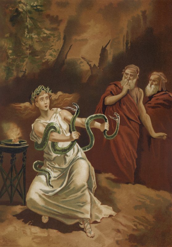 The Pythia of the Temple of Apollo at Delphi by Spanish School