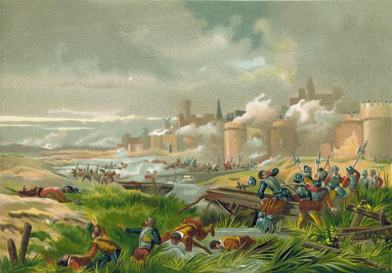 Battle of St Quentin, France, 1557 by Spanish School