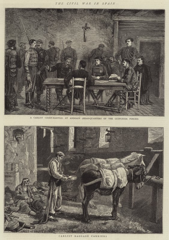 The Civil War in Spain (engraving) by Spanish School