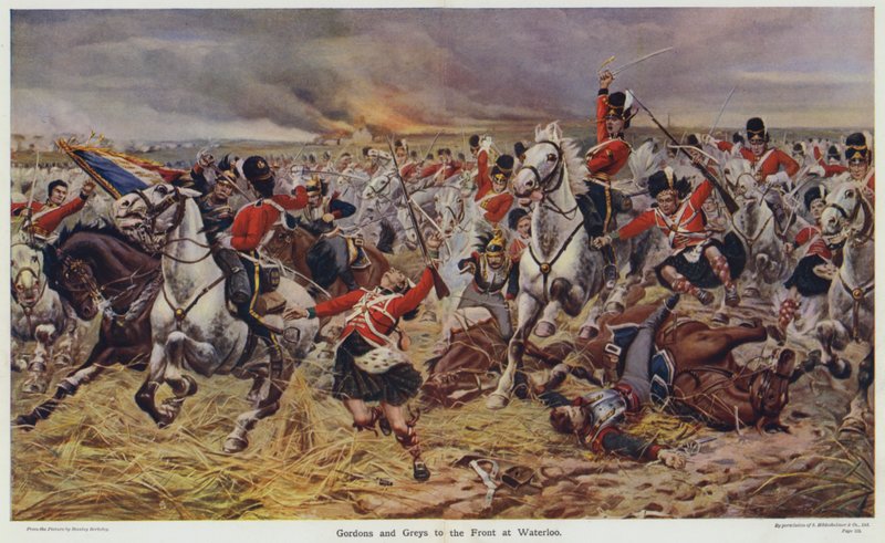 Gordons and Greys to the Front at Waterloo by Stanley Berkeley