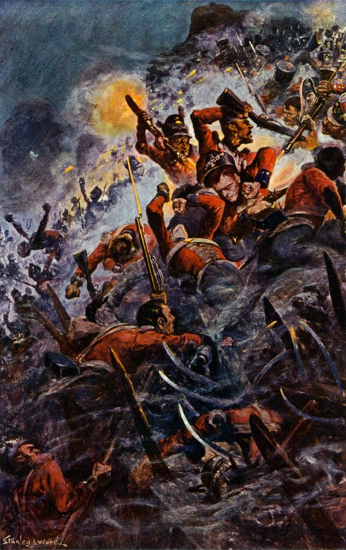 Storming the Heights at Badajos by Stanley L. Wood