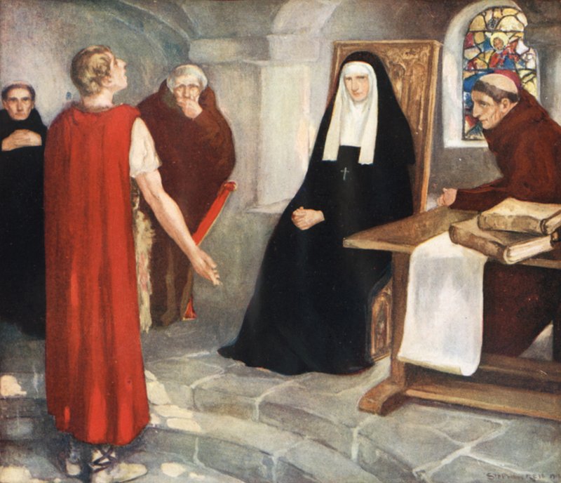 Caedmon before Saint Hilda by Stephen Reid