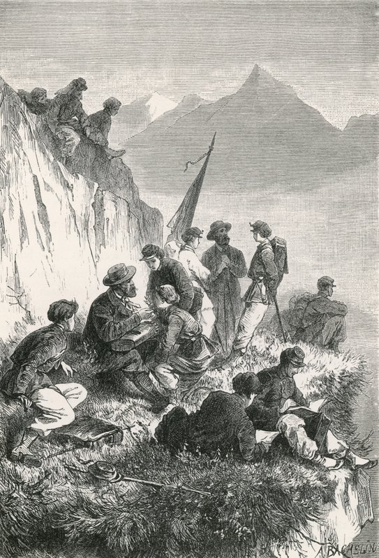 Botanical Students in the Mountains by Swiss School