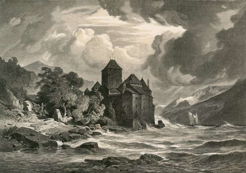 The Castle of Chillon, Lake of Geneva by Swiss School