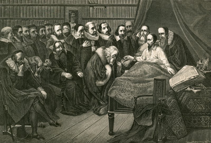The Death-Bed of Calvin by Swiss School