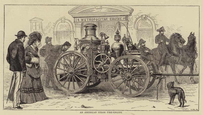 An American Steam Fire-Engine by Sydney Prior Hall