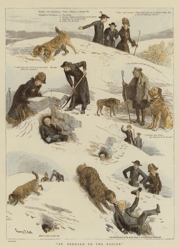 St Bernard to the Rescue by Sydney Prior Hall