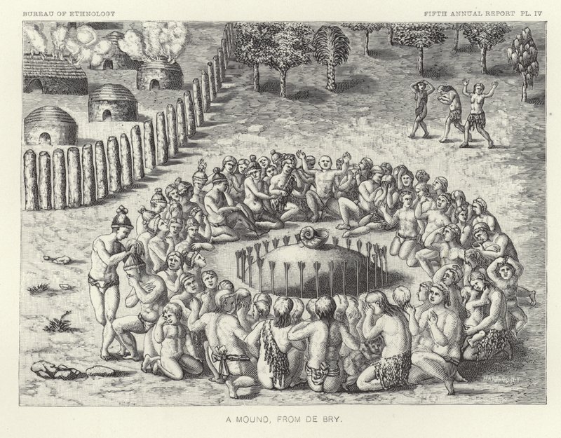 A mound, from De Bry by Theodore de Bry