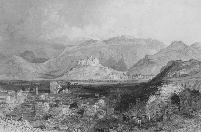 Ephesus, the Castle of Aiasaluk in the Distance by Thomas Allom