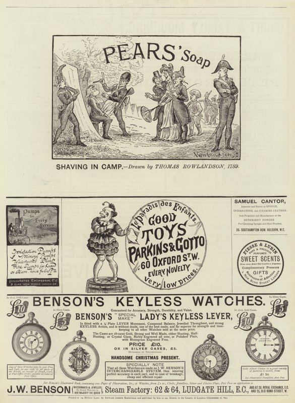 Page of Advertisements by Thomas Rowlandson
