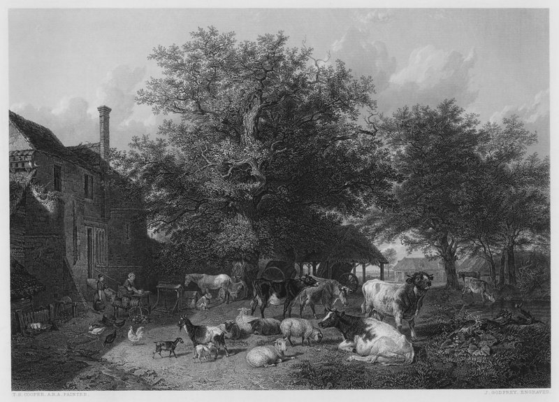 The Farm-Yard, from the Picture in the Vernon Gallery by Thomas Sidney Cooper