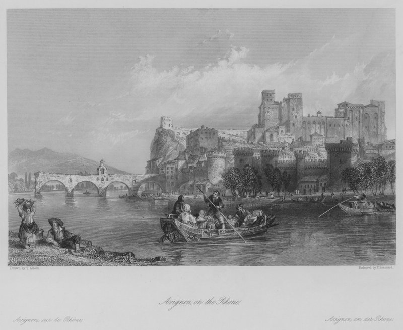 Avignon, on the Rhone (engraving) by Thomas (after) Allom