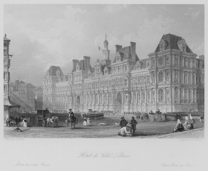 Hotel de Ville, Paris by Thomas (after) Allom