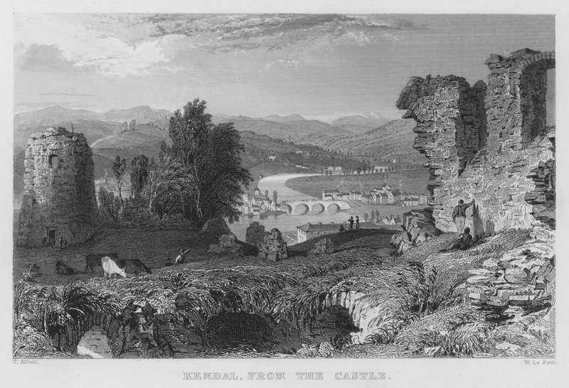 Kendal, from the Castle by Thomas (after) Allom