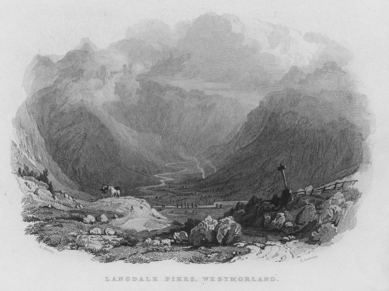 Langdale Pikes, Westmorland by Thomas (after) Allom