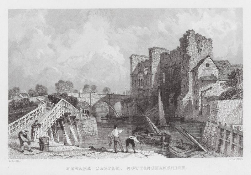 Newark Castle, Nottinghamshire by Thomas (after) Allom