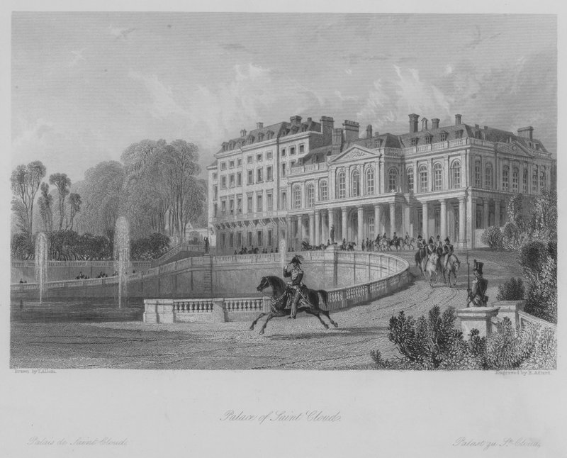 Palace of Saint Cloud (engraving) by Thomas (after) Allom