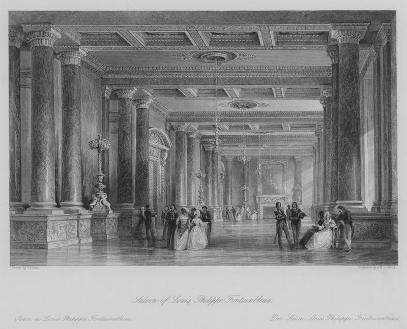 Saloon of Louis Philippe, Fontainbleau by Thomas (after) Allom
