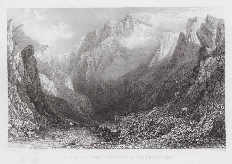 Vale of the Winnets, Derbyshire by Thomas (after) Allom