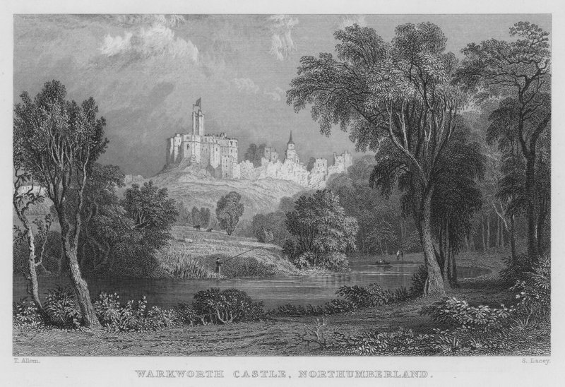 Warkworth Castle, Northumberland by Thomas (after) Allom