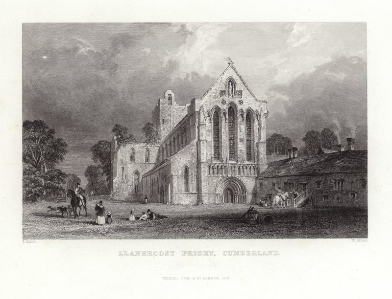 Llanercost Priory in Cumberland by Thomas Allom