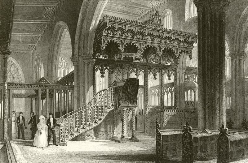 Sefton Church, Lancashire by Thomas Allom