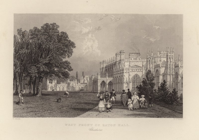 West Front of Eaton Hall by Thomas Allom