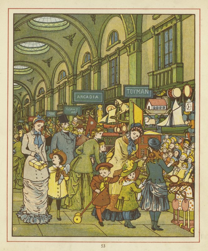 People Shopping in an Arcade by Thomas Crane