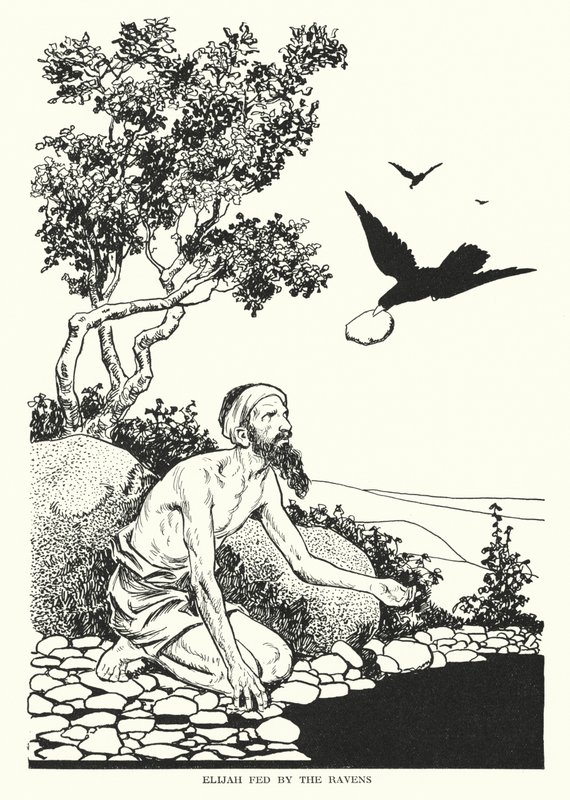 Elijah Fed by the Ravens by Thomas Heath Robinson