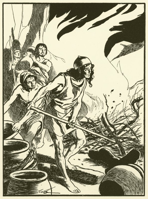 Heating the Rocks by Thomas Heath Robinson