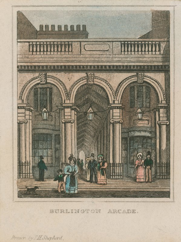 Exterior view of Burlington Arcade by Thomas Hosmer Shepherd